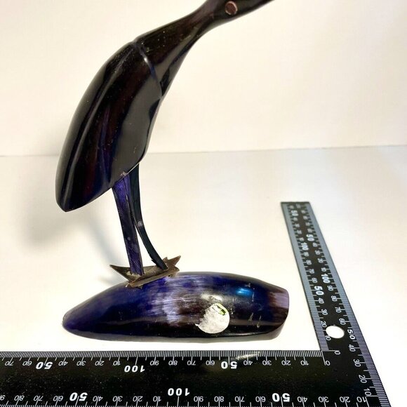 Vintage Egyptology Hand Carved Bird Sculpture On Base Ibis Stork Egret Heron - Picture 5 of 8